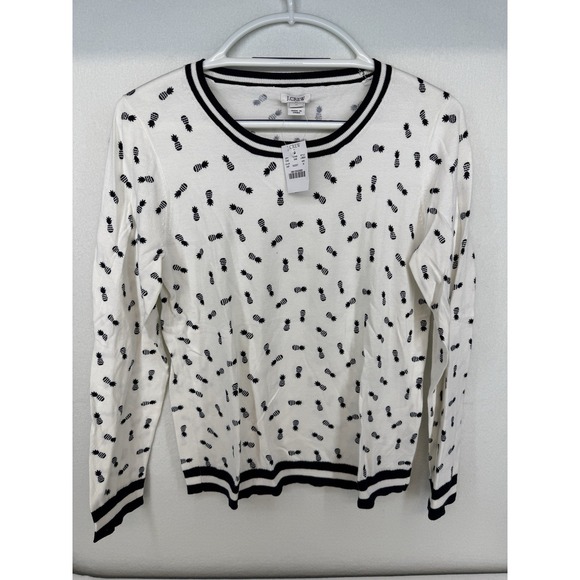 J.CREW Sweaters - NWT J. Crew Women's Gray Pineapple Print Teddie Sweater Size Medium